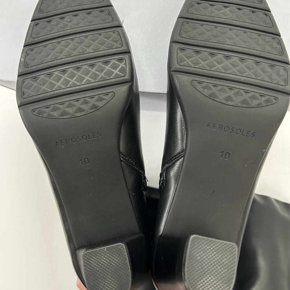 NIB Aerosoles Chai Knee High Boots Black Stretch Size 10 Women Square NEW IN BOX - Picture 7 of 16